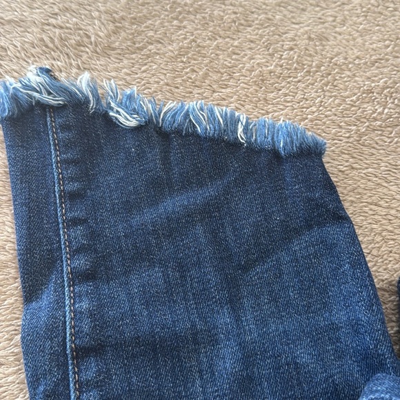 Joe's Jeans Dark Blue Cropped Fringe Denim Jeans - Picture 4 of 12
